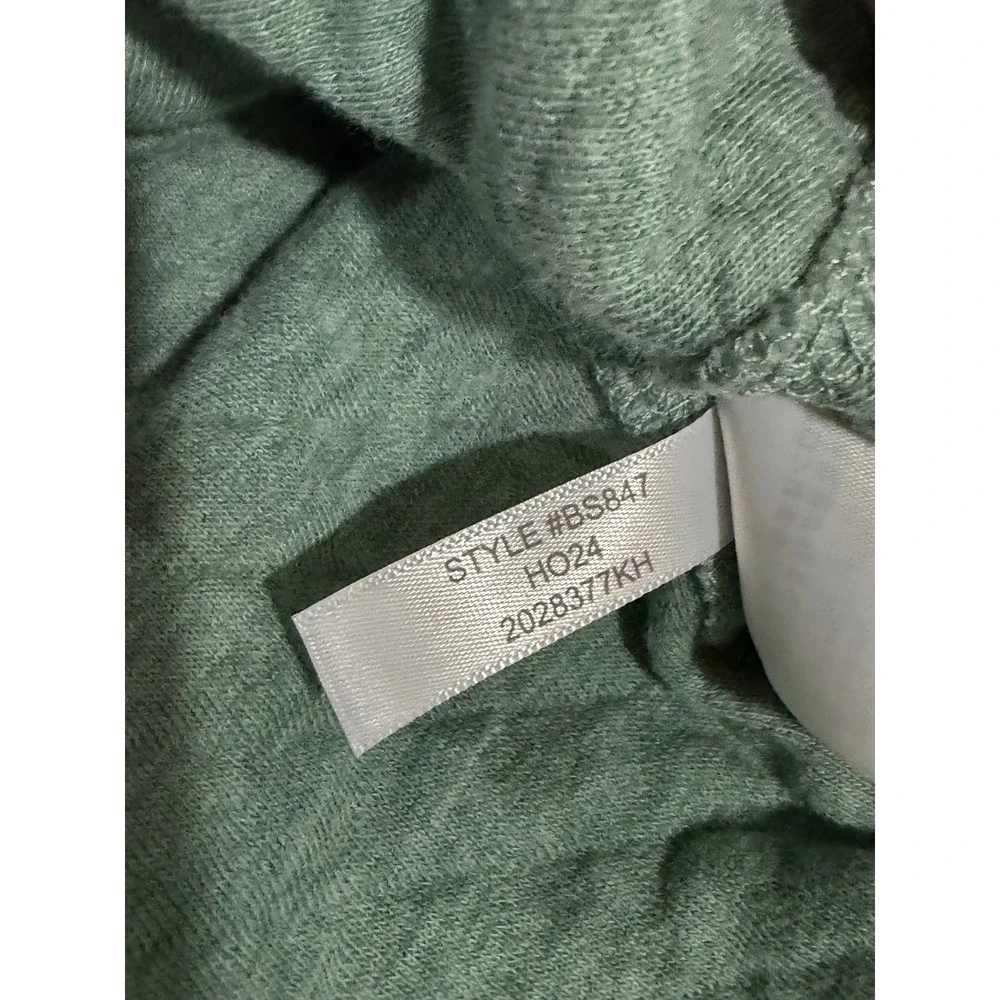 J Crew Authentic Fleece Quilted Waffle Half Zip‎ Pullover Sage Green Mens XL